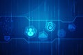 flowing number one and zero text in binary code format in technology background. Royalty Free Stock Photo