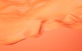 Flowing orange cloth background, 3d rendering