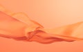 Flowing orange cloth background, 3d rendering