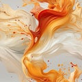 Flowing orange fabric in a rococo-inspired artwork (tiled)
