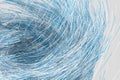 Flowing particles lines with white background, 3d rendering Royalty Free Stock Photo