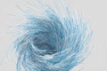 Flowing particles lines with white background, 3d rendering Royalty Free Stock Photo