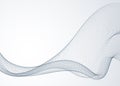 Flowing particles wave, dynamic sound motion curve lines. 3d vector illustration.