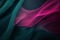 Flowing Pink and Green Sheer Fabric Layers on Dark Background Representing Elegance and Movement Royalty Free Stock Photo