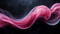 Flowing pink and white abstract ribbons create an ethereal, wave-like pattern