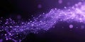 Flowing purple digital network representing connections and technology in a dark setting