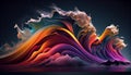 Flowing purple mountain spiral, a bright imagination generated by AI