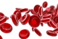 Flowing red blood cells isolated on white background Royalty Free Stock Photo