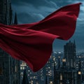 Flowing Red Cape Vector Art â Dynamic Heroic Fabric Movement Illustration Royalty Free Stock Photo