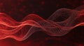 Flowing Red Data Network Abstract Algorithm Visualization with Waving Stream Effect on Dark Background Royalty Free Stock Photo