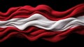 Flowing Red and White Fabric Waves on Dark Background for Dramatic Visual Impact Royalty Free Stock Photo