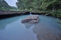 Flowing rocky creek clear clean water