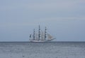 Flowing on sea sailing ship Royalty Free Stock Photo