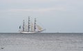 Flowing on sea sailing ship Royalty Free Stock Photo