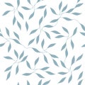 Ornate Small Leaves on Branches Seamless Repeating Pattern Vector Illustration Royalty Free Stock Photo