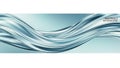 Flowing silver liquid waves with subtle blue gradient and abstract background text Royalty Free Stock Photo