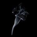 Flowing smoke on black background, white vapor, abstract flow of cigarette smoke, aroma stick smoke Royalty Free Stock Photo