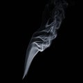 Flowing smoke on black background, white vapor, abstract flow of cigarette smoke, aroma stick smoke Royalty Free Stock Photo