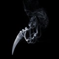 Flowing smoke on black background, white vapor, abstract flow of cigarette smoke, aroma stick smoke Royalty Free Stock Photo