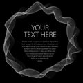 Flowing smooth linear frame in a shape of circle. Vector abstract artistic beautiful background with copy space for text. Royalty Free Stock Photo