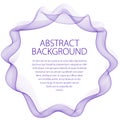 Flowing smooth linear frame in a shape of circle. Vector abstract artistic beautiful background with copy space for text. Royalty Free Stock Photo