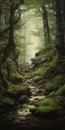 Tranquil Scenes: A Moody Painting Of An Ancient Forest