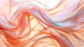 Flowing, transparent, elegant curves, soft peach color of the fabric