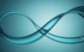 Flowing water infinity symbol against a gradient teal background. Royalty Free Stock Photo