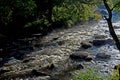 Flowing water over rocks and boulders Royalty Free Stock Photo