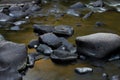 Flowing water over rocks and boulders Royalty Free Stock Photo