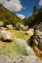 Soca river, Triglav National Park, Slovenia Royalty Free Stock Photo