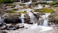 Flowing water at the top of Laverty falls in Fundy National Park, New Brunswick, Canada Royalty Free Stock Photo