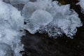 Flowing water under melting ice, concept of global warming Royalty Free Stock Photo