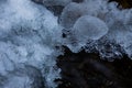 Flowing water under melting ice, concept of global warming Royalty Free Stock Photo