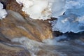 Flowing water under melting ice, concept of global warming Royalty Free Stock Photo