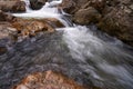 Flowing water in waterfall stream rocks flow Royalty Free Stock Photo