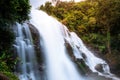 Flowing waterfall in mountain taken in low shutter speed