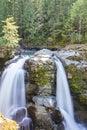 Flowing waterfall at Nooksack Falls, Whatcom County, Washington