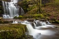Flowing Waterfall Scaleber Force In The Yorkshire Dales National Park.