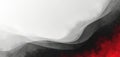 Flowing wave forms create abstract design with red black white grainy texture. Background for music, party, website header or Royalty Free Stock Photo