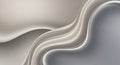 Flowing waves of metallic silver and soft beige creating a abstract background texture clean Royalty Free Stock Photo