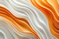 Flowing waves of orange and white fabric creating a soft, undulating pattern Royalty Free Stock Photo