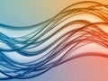 Flowing Waves of Warm Orange Blue and Teal Gradient Colors Creating a Smooth Abstract Background Texture Keywords: abstract, Royalty Free Stock Photo