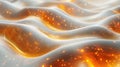 Flowing White Fabric with Golden Sparkling Particles