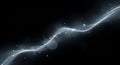 Flowing White Light Wave with Sparkling Particles on Dark Background Royalty Free Stock Photo