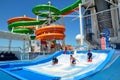 Flowrider Surf Simulator and Waterslides on sports deck, Royal Caribbean