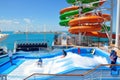 Flowrider Surf Simulator and Waterslides on sports deck, Royal Caribbean