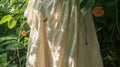 A flowy dress made from soft sustainable bamboo fabric emitting a soft and earthy vibe.