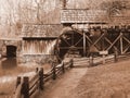 Sepia Tone Side View of Mabry Grist Mill Royalty Free Stock Photo