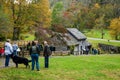 An Autumn View of Visitors at Mabry Mill on the Blue Ridge Parkway Royalty Free Stock Photo